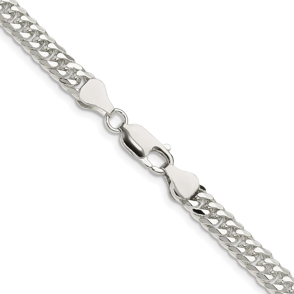 Sterling Silver 22" 5.7mm Diamond-Cut Curb Chain - Polished Finish by Lumare Gioia
