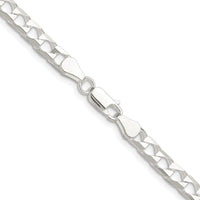 Sterling Silver 22" 5mm Diamond-Cut Square Curb Chain with Rhodium Plating by Lumare Gioia