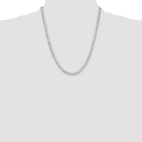 Sterling Silver 22" 5mm Diamond-Cut Square Curb Chain with Rhodium Plating by Lumare Gioia