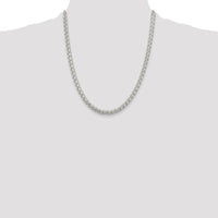 Sterling Silver 22" 5mm Round Spiga Chain Necklace - Polished Finish by Lumare Gioia