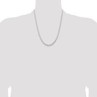 Sterling Silver 22" 5mm Solid Rope Chain Necklace with Lobster Clasp - Polished Finish by Lumare Gioia