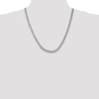Sterling Silver 22" 6.5mm Curb Chain Necklace - Polished Finish by Lumare Gioia