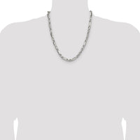 Sterling Silver 22" 6mm Diamond-Cut Figarope Chain Necklace by Lumare Gioia