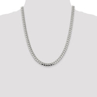 Sterling Silver 22" 7.35mm Domed Diamond-Cut Curb Chain Necklace by Lumare Gioia
