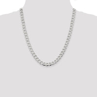 Sterling Silver 22" 8.1mm Flat Curb Chain with Lobster Clasp by Lumare Gioia
