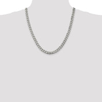 Sterling Silver 22" 8.3mm Curb Chain with Polished Finish and Lobster Clasp by Lumare Gioia