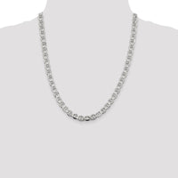 Sterling Silver 22" 8.9mm Flat Anchor Chain Necklace with Polished Finish by Lumare Gioia