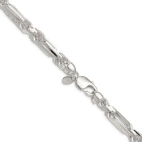 Sterling Silver 22" 8mm Diamond-Cut Figarope Chain Necklace by Lumare Gioia