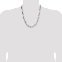 Sterling Silver 22" 8mm Diamond-Cut Figarope Chain Necklace by Lumare Gioia