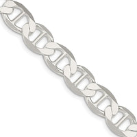 Sterling Silver 22" 9.95mm Flat Anchor Chain with Lobster Clasp by Lumare Gioia