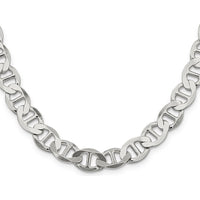 Sterling Silver 22" 9.95mm Flat Anchor Chain with Lobster Clasp by Lumare Gioia