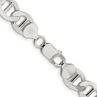 Sterling Silver 22" 9.95mm Flat Anchor Chain with Lobster Clasp by Lumare Gioia