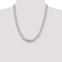 Sterling Silver 22" 9.95mm Flat Anchor Chain with Lobster Clasp by Lumare Gioia
