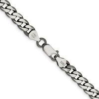 Sterling Silver 22" Antiqued 6.5mm Curb Chain Necklace by Lumare Gioia