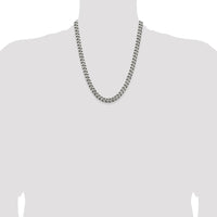 Sterling Silver 22" Antiqued 7.5mm Curb Chain Necklace - Classic Unisex Design by Lumare Gioia