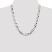 Sterling Silver 22" Beveled Curb Chain Necklace - 8.5mm Width by Lumare Gioia