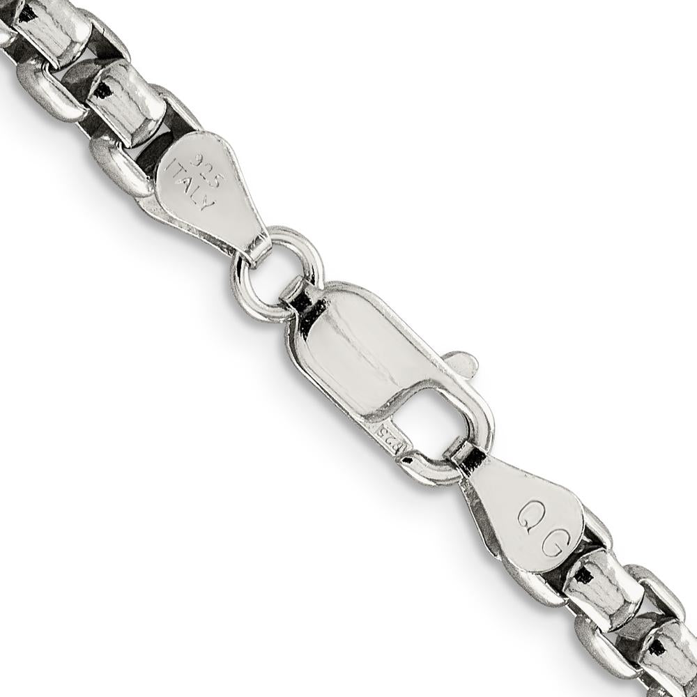Sterling Silver 22" Box Chain with Lobster Clasp - 5.2mm Width by Lumare Gioia