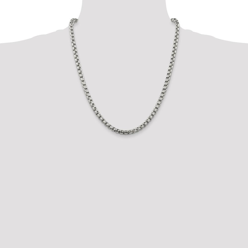 Sterling Silver 22" Box Chain with Lobster Clasp - 5.2mm Width by Lumare Gioia