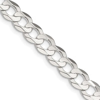 Sterling Silver 22" Concave Beveled Curb Chain - 6.75mm Width by Lumare Gioia
