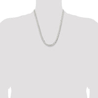 Sterling Silver 22" Concave Beveled Curb Chain - 6.75mm Width by Lumare Gioia