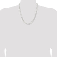 Sterling Silver 22" Curb Chain Necklace - 7.5mm Width by Lumare Gioia