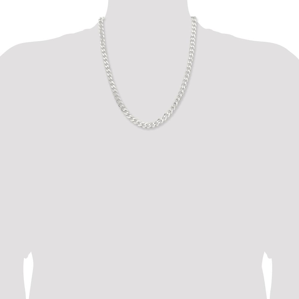 Sterling Silver 22" Curb Chain Necklace - 7.5mm Width by Lumare Gioia