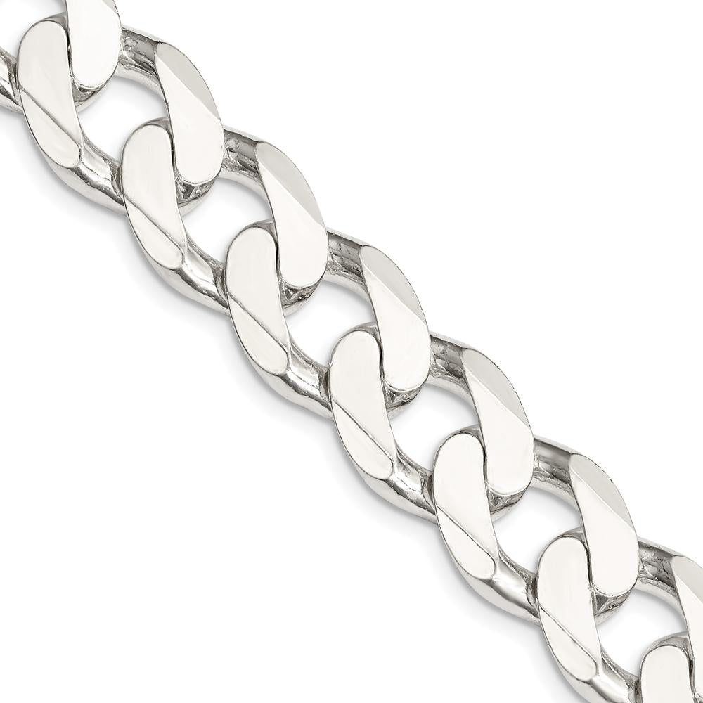 Sterling Silver 22" Curb Chain Necklace with Polished Finish by Lumare Gioia