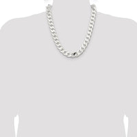 Sterling Silver 22" Curb Chain Necklace with Polished Finish by Lumare Gioia