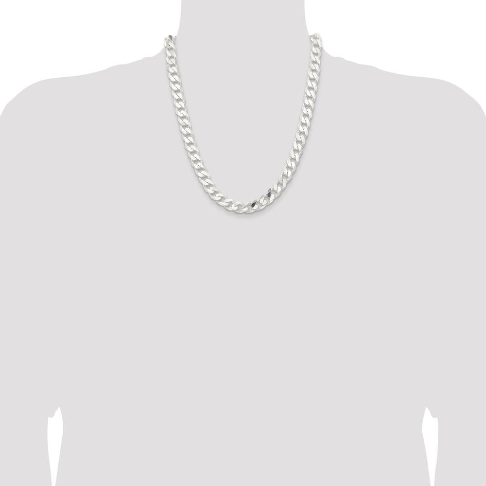 Sterling Silver 22" Curb Chain with Polished Finish - 11mm Width by Lumare Gioia