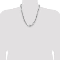 Sterling Silver 22" Diamond-Cut Figarope Chain - 7mm Width by Lumare Gioia