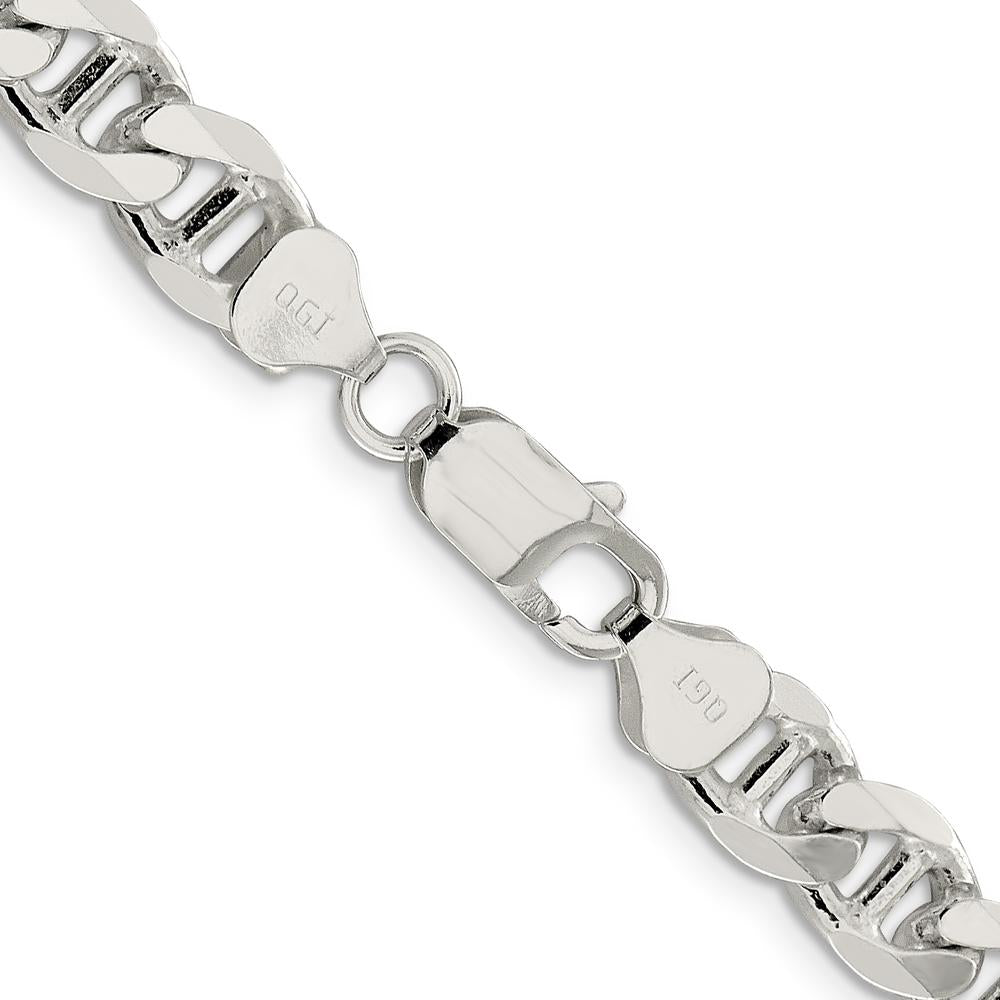 Sterling Silver 22" Diamond-Cut Flat Anchor Chain Necklace - 8.25mm Width by Lumare Gioia