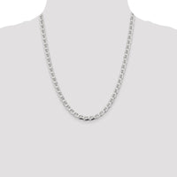 Sterling Silver 22" Diamond-Cut Flat Anchor Curb Chain - 5.7mm Width by Lumare Gioia