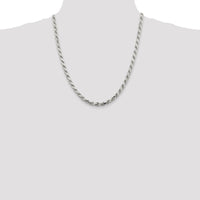 Sterling Silver 22" Diamond-Cut Rope Chain - 5.75mm Width by Lumare Gioia