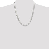 Sterling Silver 22" Diamond-Cut Square Curb Chain - 5.75mm Width by Lumare Gioia