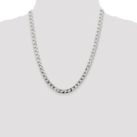 Sterling Silver 22" Diamond-Cut Square Curb Chain - 6.25mm Width by Lumare Gioia