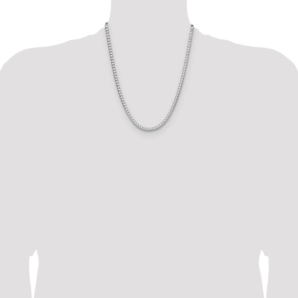 Sterling Silver 22" Diamond-Cut Square Franco Chain - 4.7mm Width by Lumare Gioia