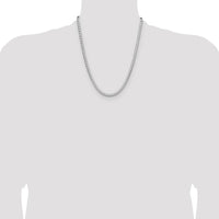 Sterling Silver 22" Diamond-Cut Square Franco Chain - Rhodium-Plated Finish by Lumare Gioia