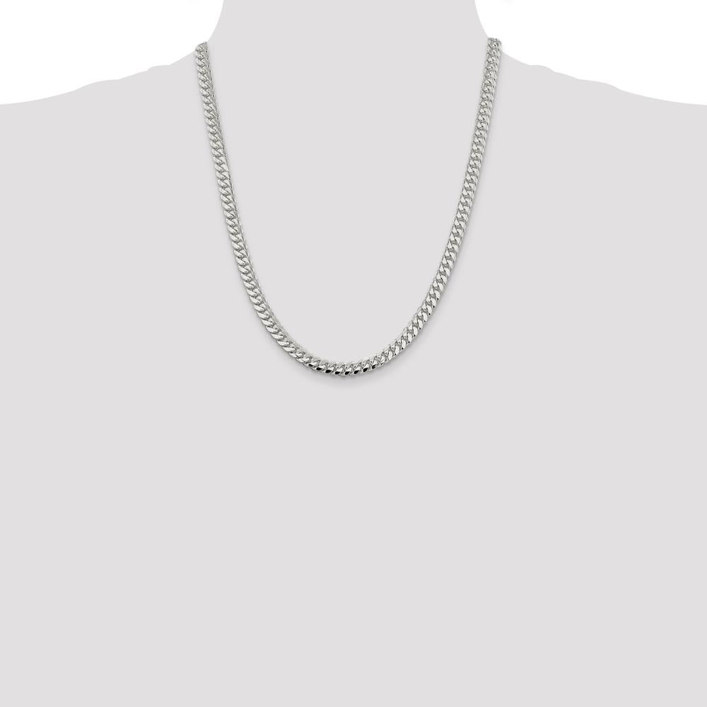 Sterling Silver 22" Domed Curb Chain Necklace - Polished Finish by Lumare Gioia