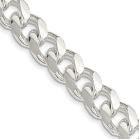Sterling Silver 22" Domed Curb Chain Necklace with Diamond-Cut Sides - 10.5mm Width by Lumare Gioia