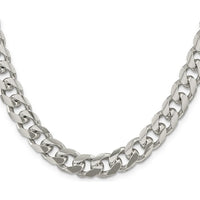 Sterling Silver 22" Domed Curb Chain Necklace with Diamond-Cut Sides - 10.5mm Width by Lumare Gioia