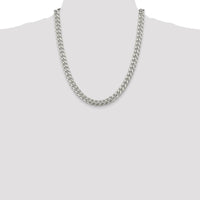 Sterling Silver 22" Domed Curb Chain with Diamond-Cut Texture - 8.5mm Width by Lumare Gioia