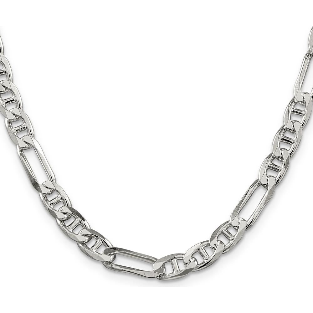 Sterling Silver 22" Figaro Anchor Chain - 6.5mm Width by Lumare Gioia