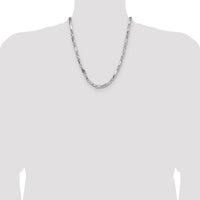 Sterling Silver 22" Figarope Chain Necklace with Diamond-Cut Links by Lumare Gioia