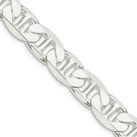 Sterling Silver 22" Flat Anchor Chain Necklace - Polished Finish by Lumare Gioia