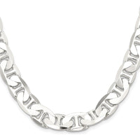 Sterling Silver 22" Flat Anchor Chain Necklace - Polished Finish by Lumare Gioia