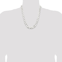 Sterling Silver 22" Flat Anchor Chain Necklace - Polished Finish by Lumare Gioia