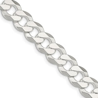 Sterling Silver 22" Flat Curb Chain - 14mm Links with Polished Finish and Lobster Clasp by Lumare Gioia