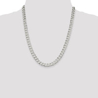Sterling Silver 22" Flat Curb Chain - 8mm Width with Polished Finish by Lumare Gioia