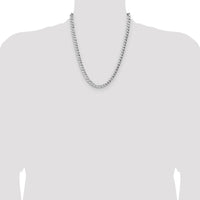 Sterling Silver 22" Hammered Curb Chain - 7.6mm Width, Polished Finish by Lumare Gioia