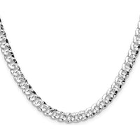 Sterling Silver 22" Hammered Curb Chain Necklace - Polished Finish by Lumare Gioia